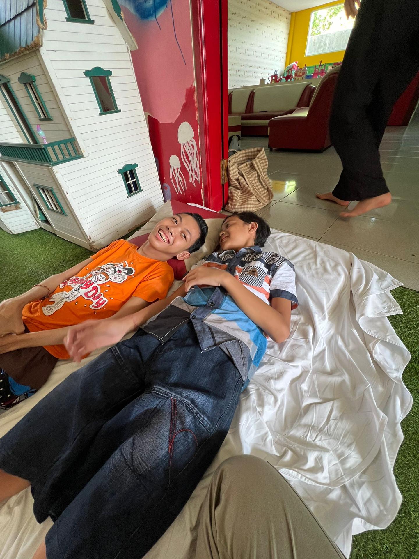 Child playing with ball